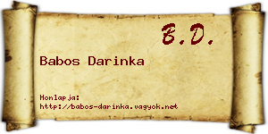 Babos Darinka névjegykártya